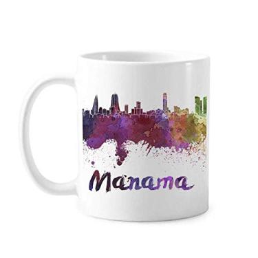 Imagem de Caneca em aquarela Manama Bahrain City cerâmica cerâmica xícara de café porcelana louça