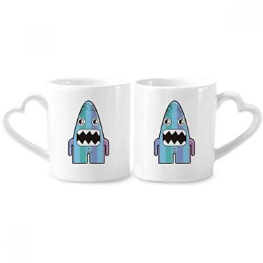 Imagem de Universe Alien Monster Blue Monster Conjunto de canecas de porcelana para casais, copo de cerâmica para amantes e coração