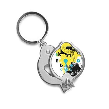 Imagem de Cortador de unhas Graffiti Street amarelo preto feminino padrão tesoura cortador de aço inoxidável