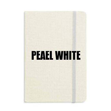 Imagem de Caderno com nome de cor branca pérola capa dura diário clássico A5 presente