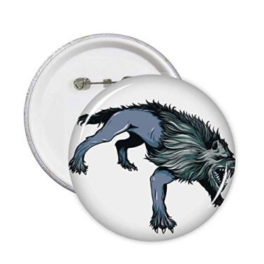 Imagem de Emblema de arte animal assustado com grãos, broches de grãos, botões, decoração de acessórios, 5 peças