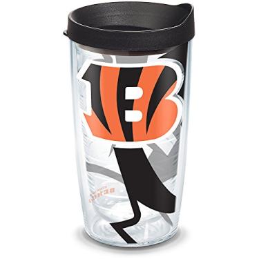 Imagem de Tervis Copo Cincinnati Bengals com tampa, 473 ml, transparente