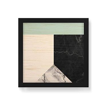 Imagem de Arte Maníacos Quadro Decorativo em Madeira Escandinava faixa Reta Verde - 30x30cm (Moldura caixa em laca preta)