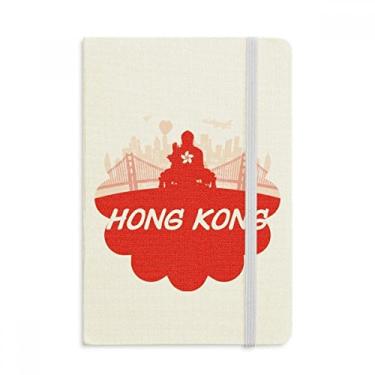 Imagem de Red Outline China Hongkong Caderno Oficial Tecido Rígido Diário Clássico