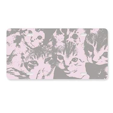 Imagem de DIYthinker Pôster fashion para gatos protege os amantes de animais de estimação, placa de licença decoração de aço inoxidável