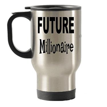 Imagem de Future Millionaire Gifts – Caneca de viagem Future Millionaire – Copos isolados para viagem – Ideias de presente para milionários – de aniversário para milionários – Adicionar ao conjunto de caixa de presente