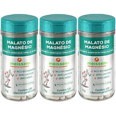 Imagem de Malato de Magnésio 500 mg Meissen 120 Cápsulas Kit 3 Unidades