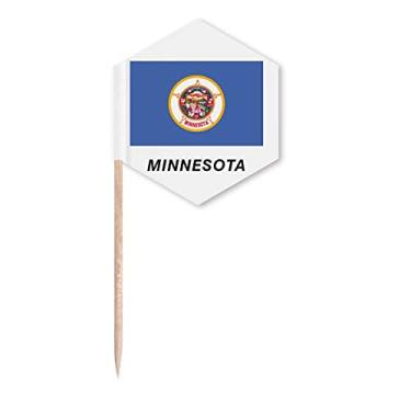 Imagem de Bandeira de Minnesota Perfil Art Deco, Presente Fashion Palito de Dente Bandeiras de Cupcakes Festa Celebração