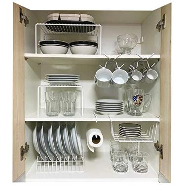 Imagem de Kit Organizador de Armário para Cozinha - 7 Peças (Branco)