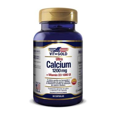 Imagem de Ultra Cálcio 1200Mg + Vitamina D3 1000Ui Vitgold 60 Cáps