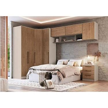 Imagem de Guarda Roupa Modulado Casal 9 Peças 100% Mdf Requinte+ Móveis Castro Duna Line/macadâmia