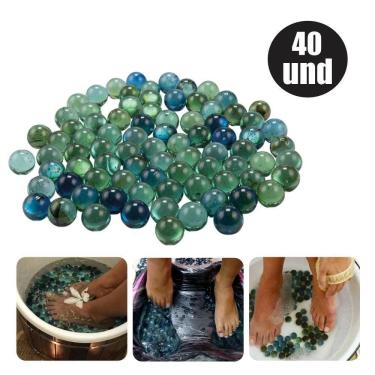 Imagem de 40 Bolinha Gude Terapêutica Escalda Pés Relaxante Resistente