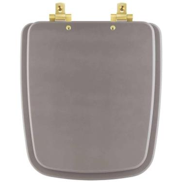 Imagem de Assento Sanitário MDF Soft Close Boss Stone (Cinza Fosco) para Vaso Incepa com Ferragem Dourada