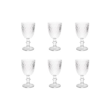 Imagem de Conjunto  6 Taças Bico De Abacaxi Para Água De Vidro Transparente 325 Ml - Lyor