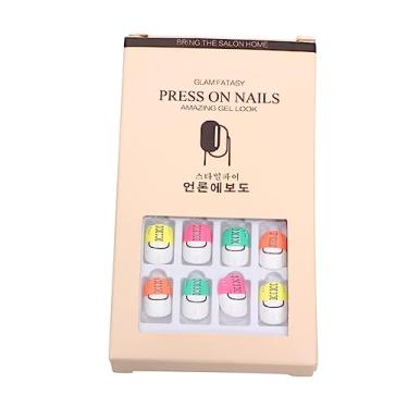Imagem de DOITOOL 24 Unidades unhas flocadas para meninas adesivos coloridos adesivos de unhas para nail art adesivos para unhas criança de unhas postiças unhas postiças coloridas garota decorar