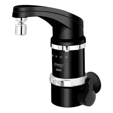 Imagem de Torneira Elétrica Fame Elegance 4 Temperaturas Super Potente De Parede Preta 220v