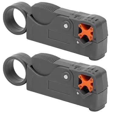 Imagem de Conjunto de Descascador de Fio de Cabo Coaxial de Lâminas Duplas Kit de Descascamento Rápido Ferramenta de 2 Peças para Cabo de TV, Cabo de Monitoramento Com Diâmetro de