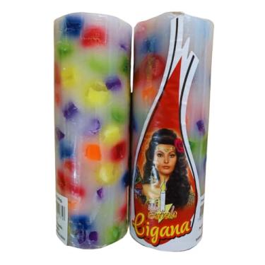 Imagem de Vela CIGANA, 7 Dias, 340 G, Perfume de Rosas, 15,5 cm. Aroma suave, surpreendente. Marca Velas Estrela.