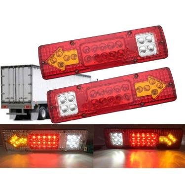 Imagem de Par Lanterna Traseira Led Caminhão Reboque Carretinha 24v