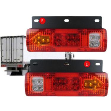 Imagem de Par Lanterna Traseira Led Caminhão Reboque Carretinha 24v