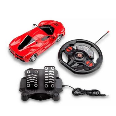 Imagem de Carrinho Racing Control Speed X com Volante e Pedal Vermelho 1:16 BR1142 - Multikids