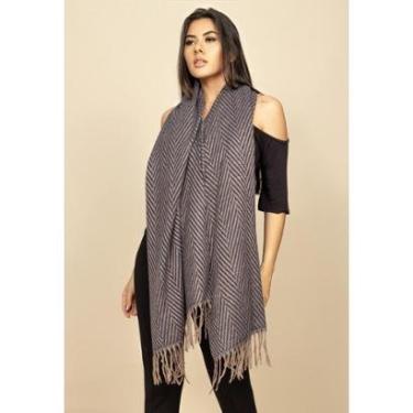 Imagem de Echarpe Lenço Feminino Tipo Cashmere Escama Mescla - Único-Feminino