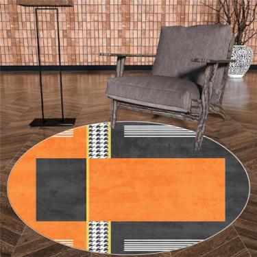 Imagem de Tapete redondo cinza para sala de estar, tamanho grande, antiderrapante, decoração de quarto infantil, cadeira suspensa, fiapos yx22, grátis 7,100cm, 39.3 pol.