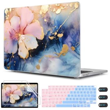 Imagem de CISSOOK Capa compatível com MacBook Air de 13 polegadas M1 A2337 A2179 A1932 2021 2020-2018, capa rígida de plástico, capa de teclado e película de tela para MacBook Air de 13 polegadas com Touch ID,