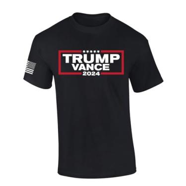 Imagem de Trenz Shirt Company Camiseta de manga curta Trump Vance 2024 Stars, Preto, G