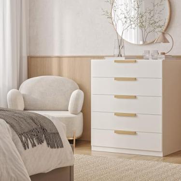 Imagem de Cômoda 5 Gavetas 80cm Jade Cabecasa Madeiramadeira Branco