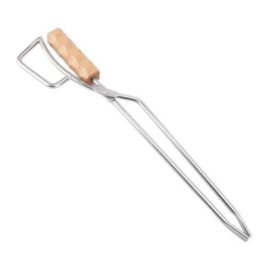 Imagem de Jardinagem Suprimentos para Churrasco Pinças Leves para Fogueira Pinças para Lenha Lareira Com Cabo de Madeira Adequado para Acampamento Ao Ar Livre Grelhar Piquenique 42 Cm