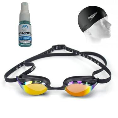 Imagem de Óculos Speedo Falcon Preto + Touca de Silicone Speedo + AntiFog