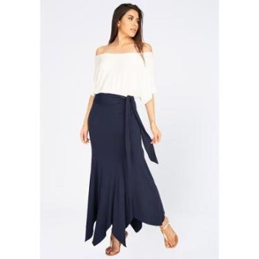 Imagem de Saia Longa Malha Sereia de Bico Azul Marinho-Feminino