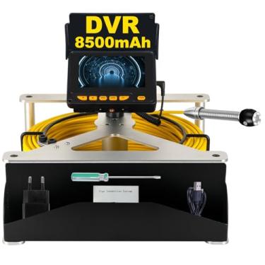 Imagem de SYANSPAN Câmera de esgoto – Câmera de inspeção de tubo de 3 m com tela HD de 4,3 polegadas, DVR de 16 GB, bateria de 8500 mAh, ideal para encanadores e proprietários (17 mm/100 pés)
