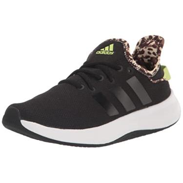 Imagem de adidas Cloudfoam Pure Tênis esportivo feminino, Preto/Preto/Limão Pulso, 34