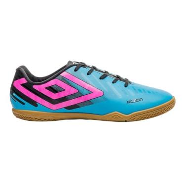 Imagem de Chuteira Futsal Umbro Action Masculino (Azul e Rosa, BR, Adulto, Numérico, 42)