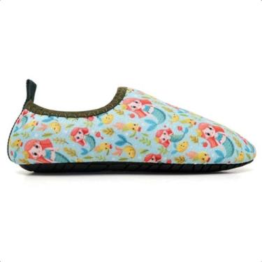 Imagem de Sapatilha Infantis Aquática Antiderrapantes, Macias, Calce Fácil para Praia, Piscina, Natação, Surf, Barco, Pesca, Camping, Caminhada, Neoprene (Sereia Verde, BR, Criança de 4 a 8 anos, Faixa Numérico, 25, 26)