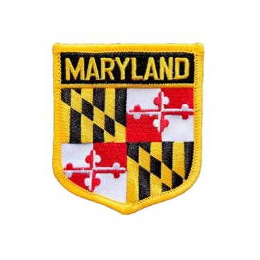 Imagem de Ruoming 1 PÇ Patch de bandeira estadual bordado a ferro ou costurado em bordado tático militar nacional bandeira estadual (Maryland)