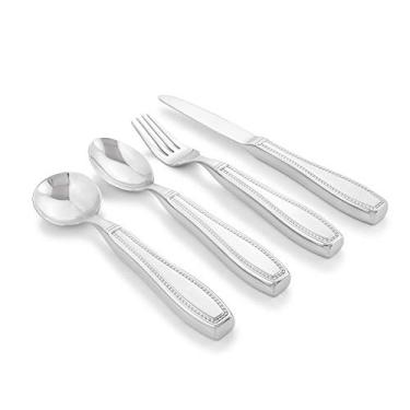 Imagem de Utensílios de alimentação pesados de 198 g da Celley, conjunto de 4 colheres de garfo de faca de aço inoxidável para tremores
