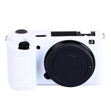 Imagem de Pocoukate Capa para câmera Sony ZV-E10 / ZV-E10L, estilo Vlog Alpha ZV-E10 ZV-E10L câmera digital antiarranhões slim fit macia DSLR com protetor de tela (branca)