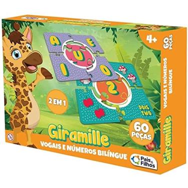 Imagem de Pais & Filhos Vogais e Números Bilíngue 2 Em 1 - Giramille - Escolar,Sortido