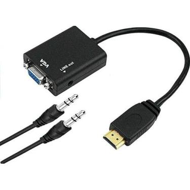 Imagem de Cabo Adaptador Conversor HDMI para VGA com Saída P2 de áudio - TSA