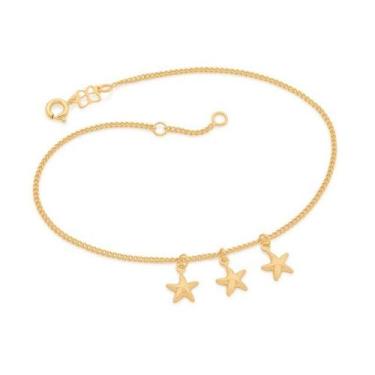 Imagem de Tornozeleira banhado ouro 3x 24k 18k e 22k feminina pulseira de pé fio