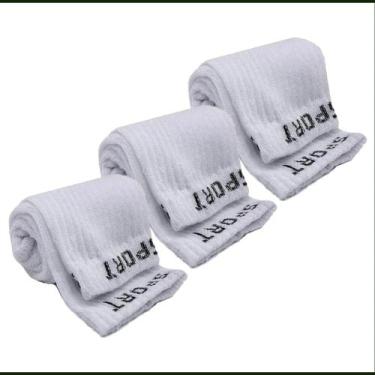 Imagem de Kit 3 Pares Meia Cano Alto Masculino Dia a Dia Sport, Branco