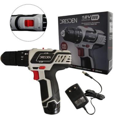 Imagem de Parafusadeira Furadeira 12v Bateria Bivolt Maleta Lithium - Dresden