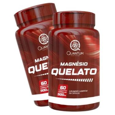 Imagem de 2 Potes Magnésio Quelato 60 Cáps - Quantum - Quantum Nutrition