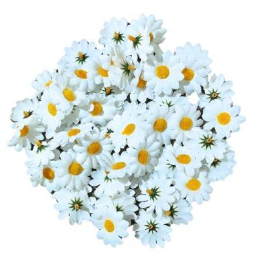 Imagem de Flor Mini Girassol Artificial 100 Unidades Artesanato 4cm - Doce Ternu