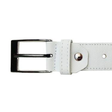 Imagem de Cinto Masculino Couro Legítimo Fivela Regulável Sarroche, Branco, 80