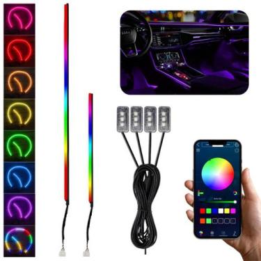 Imagem de Fita Led Neon RGB Interna Painel Carro Universal 12v Colorido App + de