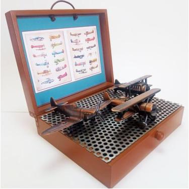 Imagem de Miniaturas decorativas de aviões de época em metal com Biplano - Capta